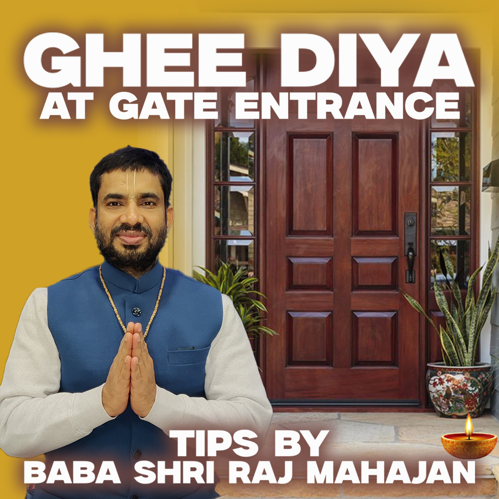 ghee diya at gate entrance