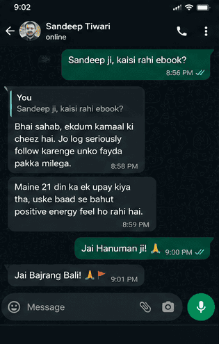 WhatsApp testimonial