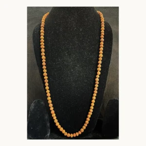 9mm Panchmukhi Rudraksha jap mala with 108 beads front view