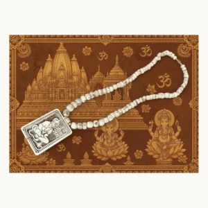 Hanuman Ji pure Tulsi kanthi mala with locket front view