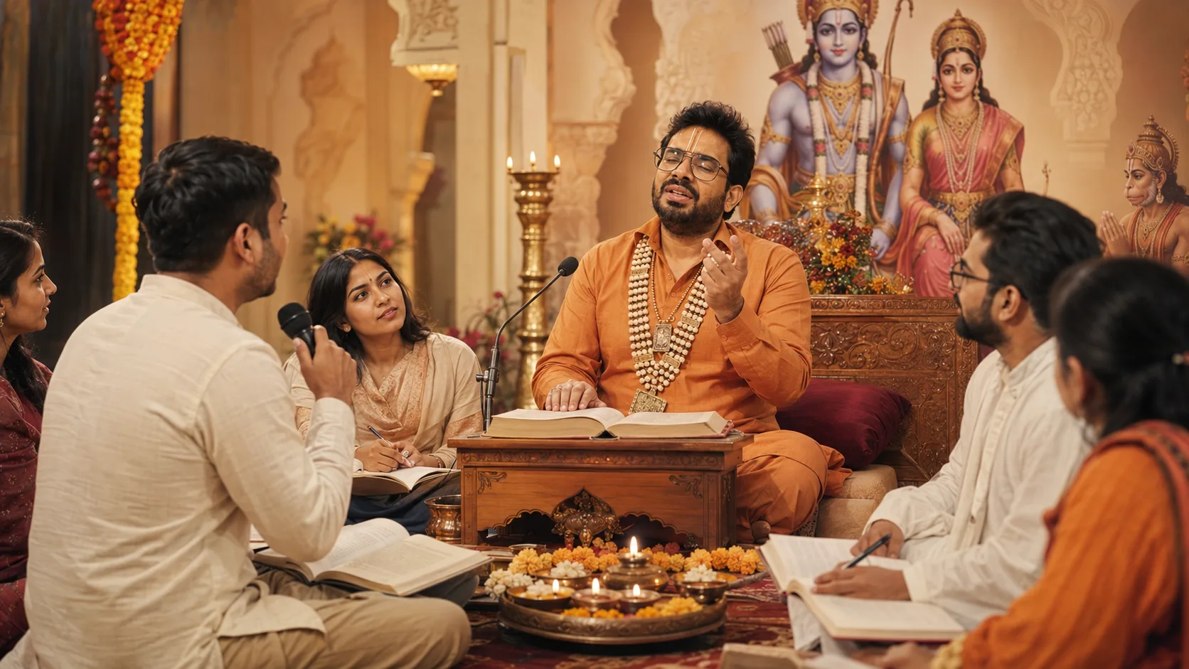 Sadguru Baba Shri Raj Mahajan के साथ राम-कथा प्रशिक्षण का वातावरण