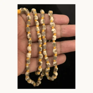 Original raw Tulsi japa mala with 108+1 natural beads front view