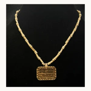 Sita Ram Tulsi kanthi mala with wooden locket front view