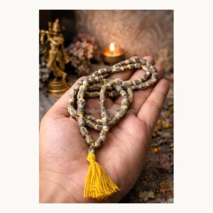 Original Tulsi japa mala with 108 cultured beads front view